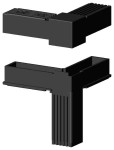 Łącznik plastikowy, rozkładany,  profil aluminiowy 30x30x2 czarny Typ : 3D3 V30 X2R