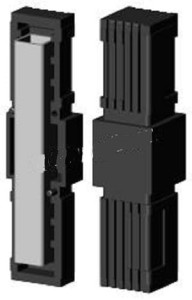 Łącznik plastikowy składany z rdzeniem metalowym do profili aluminiowych, typ 1D2 V30 CM kolor czarny,  do rura kwadratowa  30x30x2