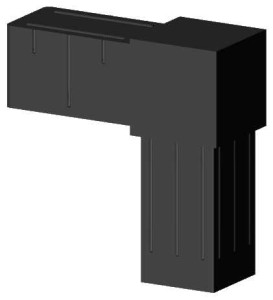 Łącznik plastikowy  profil aluminiowy 40x40x2 czarny Typ : 2D2 V40 X2C