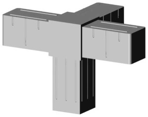 Łącznik plastikowy  profil aluminiowy 40x40x2   Typ : 3D4 V40 X2