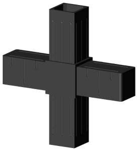 Łącznik plastikowy  profil aluminiowy 40x40x2 czarny Typ : 2D4 V40 X2C