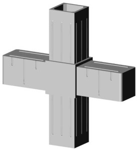 Łącznik plastikowy  profil aluminiowy 40x40x2 Typ : 2D4 V40 X2