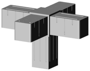 Łącznik plastikowy profil aluminiowy 40x40x2  typ :  3D5 V40 X2