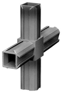 Łącznik plastikowy  profil aluminiowy 30x30x1,5 czarny Typ : 2D4 V30 X1,5C