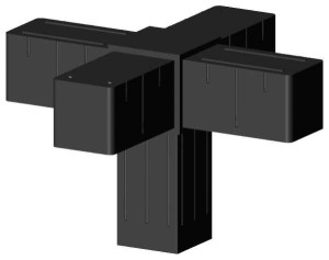 Łącznik plastikowy profil aluminiowy 30x30x2 czarny typ :  3D5 V30 X2C