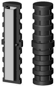 Łącznik plastikowy z rdzeniem metalowym do profili aluminiowych rura okrągła 25x1,5mm  