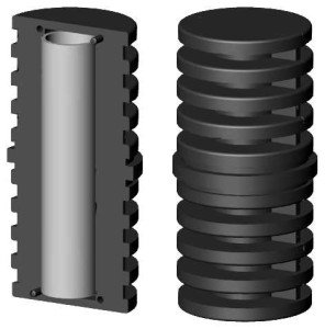 Łącznik plastikowy z rdzeniem metalowym do profili aluminiowych rura okrągła 60x2mm