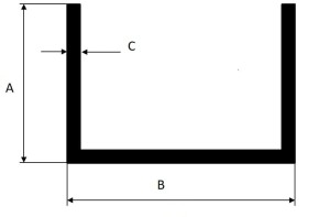 Profil ceownik aluminiowy, surowy, 30x20x2
