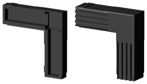 Łącznik plastikowy wewnętrzny profil aluminiowy 20x20x1,5 czarny Typ : 2D2 V20 X1,5CW