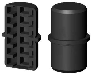 Łącznik plastikowy, czarny, składany do profil aluminiowy rura okrągła 60x4mm  typ :  1D2 R60 X4