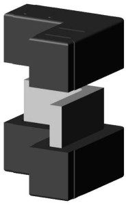 Łącznik plastikowy składany rdzeń metalowy profil aluminiowy 40x20x1,5 czarny typ : 2D2 V40X20 X1,5MC