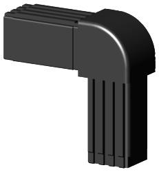 Łącznik plastikowy  zaokrąglony profil aluminiowy 20x20x1,5  czarny  Typ : 2D2 V20 CO