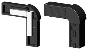 Łącznik plastikowy z rdzeniem metalowym zaokrąglony profil aluminiowy 30x30x2 typ : 2D2 V30 X2MOC