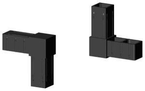 Łącznik plastikowy  profil aluminiowy 25x25x2 czarny  Typ : 2D2 V25 X2C 