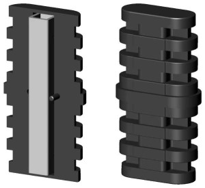 Łącznik plastikowy owalny z rdzeń metalowy profil 40x20x1,5mm typ : 1D2 O40X20 X1,5CM