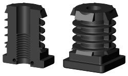 Wkładka gwintowana kwadratowa profil 30x30x1,5-2 mm typ WG 30X30 M10