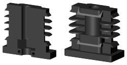 Wkładka plastikowa do rura prostokątna 60x20mm ścianka 1,5 - 2mm, M8,  WS 60X20 M8 S/O