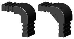 Łącznik plastikowy  zaokrąglony profil aluminiowy 20x10 mm ścianka 1 mm  czarny  Typ : 2D2 V20X10 X1CO