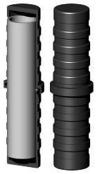 Łącznik plastikowy z rdzeniem metalowym do profili  rura okrągła 28x2 mm typ : 1D2 R28X2 MC