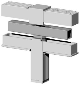 Łącznik plastikowy z rdzeniem metalowym do profili  30x30x2mm, typ 2D3 V30 MS 