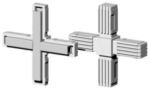 Łącznik plastikowy z rdzeniem metalowym do profili 30x30x2mm, typ 2D4 V30 MS 