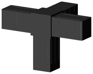 Łącznik plastikowy profil aluminiowy 20x20x1,5 antracyt typ : 3D4 V20 A