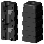Wkładka plastikowa do rura kwadratowa 20x20mm ścianka 1,5 mm, M6,  WS 1D1 20X20X1,5 M6 2S/O
