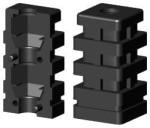 Wkładka plastikowa do rura kwadratowa 25x25mm ścianka 2 mm, M8,  WS 1D1 25X25X2 M8 2S/O