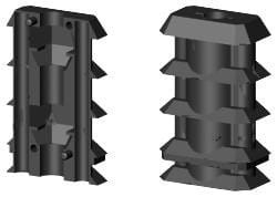 Wkładka plastikowa do rura prostokątna 30x20mm ścianka 2 mm, M6,  WS 1D1 30X20X2 M6 2S/O