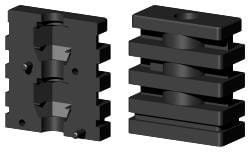 Wkładka plastikowa do rura prostokątna 40x20mm ścianka 1,5 mm, M8,  WS 1D1 40X20X1,5 M8 2S/O
