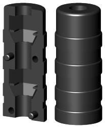 Wkładka plastikowa do rura okrągła fi20mm ścianka 1,5 mm, M8,  WS 1D1 20X1,5 M8 2S/O