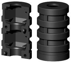 Wkładka plastikowa do rura okrągła fi30mm ścianka 2,0 mm, M10,  WS 1D1 30X2 M10 2S/O