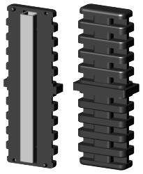 Łącznik plastikowy z rdzeniem metalowym profil 50x20x2mm typ : 1D2 V50X20 X2M