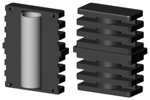 Łącznik plastikowy z rdzeń metalowy do profil 60x30x2 mm typ : 1D2 V60X30 X2M