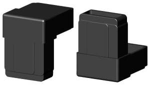 Łącznik do profila prostokątnego 40x20x1,5 czarny typ : 2D2 V40X20 X1,5C