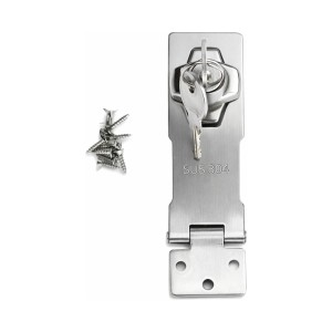 Zamek na klucz, rygiel,  zamknięcie, stal nierdzewna, 105x40mm