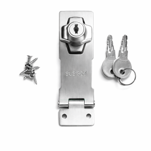 Zamek na klucz, rygiel,  zamknięcie, stal nierdzewna, 64x32mm