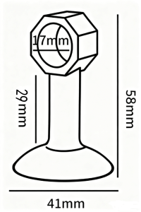 Odbojnik na klamkę z przyssawką, PP + silikon, 58mm
