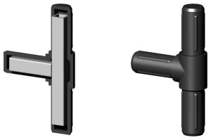 Łącznik plastikowy z rdzeniem metalowym do profili aluminiowych rura okrągła 20x1,5mm typ : 2D3 R20 X1,5MC