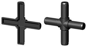 Łącznik plastikowy do profili aluminiowych rura okrągła 20x1,5mm typ : 2D4 R20 X1,5C