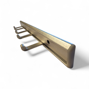 Wieszak aluminiowy ścienny regulowany, 5 ruchomych haków, długość 340mm