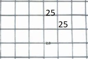Siatka zgrzewana ZnAl , panel 2000x500 mm, oczko 25x25mm, drut 2mm