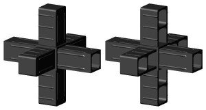 Łącznik plastikowy profil 25x25x2 czarny typ :  3D6 V25 X2C