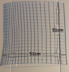 Siatka zgrzewana ZnAl , panel 500x500cm, oczko 25x25mm, drut 2mm 