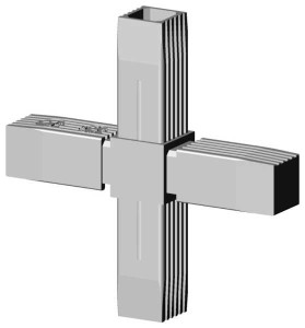 Łącznik plastikowy  profil aluminiowy 25x25x1,5 Typ : 2D4 V25 X1,5  RAL7035