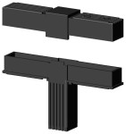 Łącznik plastikowy, rozkładany,  profil aluminiowy 30x30x2 czarny Typ : 2D3 V30 X2R