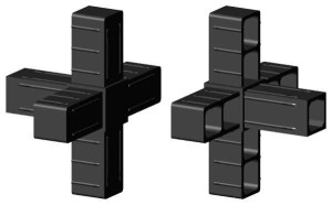 Łącznik plastikowy profil aluminiowy 25x25x2 czarny typ :  3D5 V25 X2C