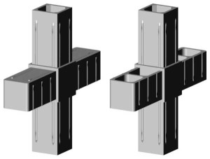 Łącznik plastikowy  profil aluminiowy 25x25x2 Typ : 2D4 V25 X2